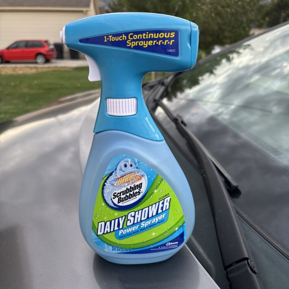 Scrubbing Bubbles Daily Shower Power Sprayer Cleaner Discontinued Bath Blue 30oz